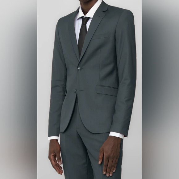 NWT Men's Olive 2 Button Suit 56R 50W Modern Fit New Olive Gray Green 2pc - Picture 5 of 9